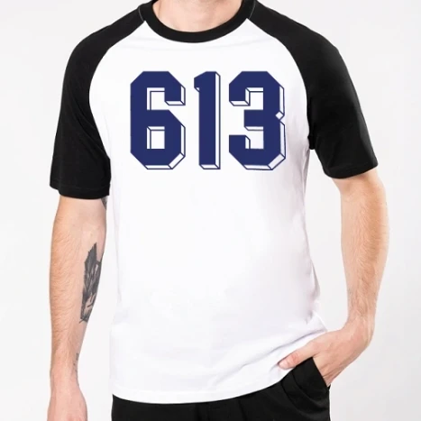 Férfi Baseballpóló - 613 kék-fehér