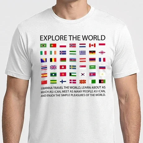 Férfi Imperial póló - EXPLORE THE WORLD