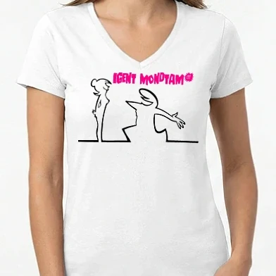 Női V-nyakú póló - Igent mondtam!!! x2 - LBP