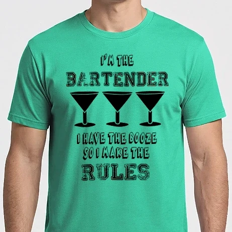 Férfi Imperial póló - I'm the bartender, I have the booze so I make the rules