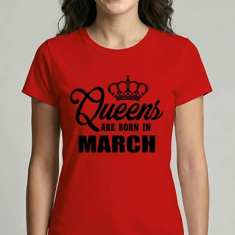 Női Imperial póló - Queens are born in - March