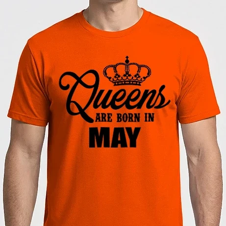 Férfi Imperial póló - Queens are born in - May
