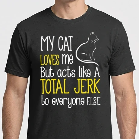 Férfi Imperial póló - My cat loves me but acts like a total jerk to everyone else