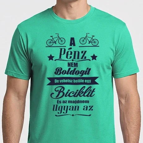 Férfi Imperial póló - A pénz nem boldogít, de vehetsz belőle egy biciklit