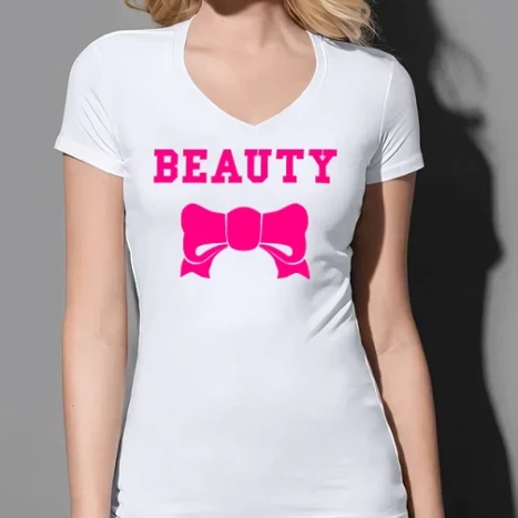 Női prémium V-nyakú póló - beauty