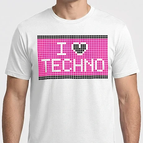 Férfi Imperial póló - I Love Techno Pixel