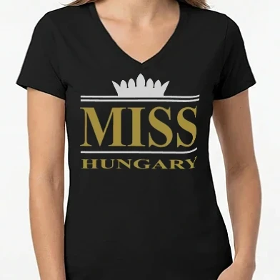 Női V-nyakú póló - MISS HUNGARY