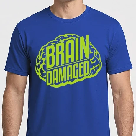 Férfi Imperial póló - brain_damaged_logo_blanc
