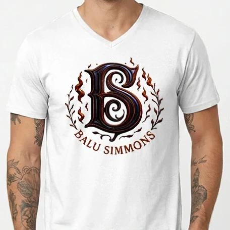 Férfi V-nyakú póló - Balu Simmons logó