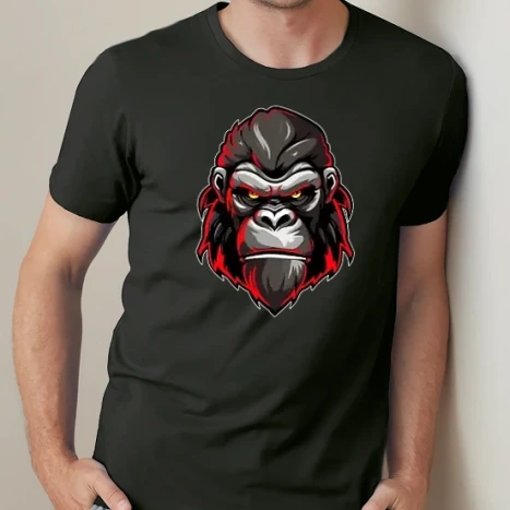 Férfi prémium fit kerek nyakú póló - gorilla piros