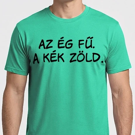 Férfi Imperial póló - Az ég fű. A kék zöld.