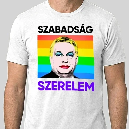Férfi Alap póló - Szabadság - Szerelem Orbán Pride