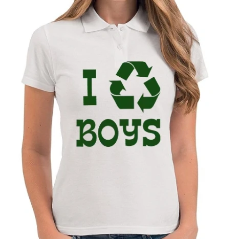 Női galléros póló - I Recycle Boys.eps