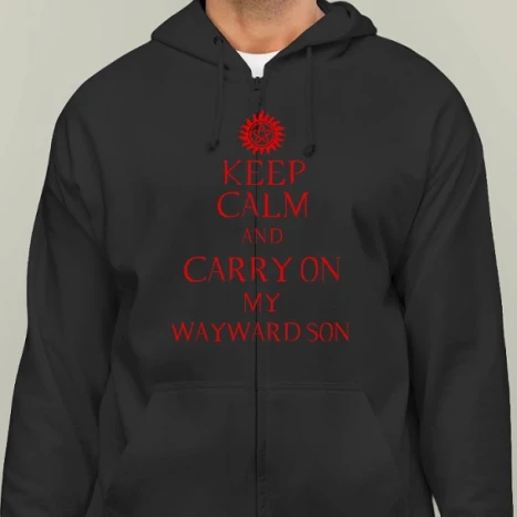 Férfi cipzáras kapucnis pulcsi - Wayward Son