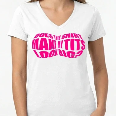 Női V-nyakú póló - Big Tits