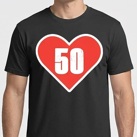 Férfi Imperial póló - 50 szív - fehér