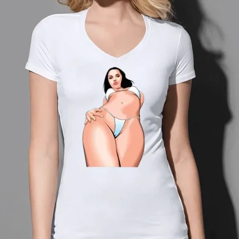 Női prémium V-nyakú póló - Sexy Girl