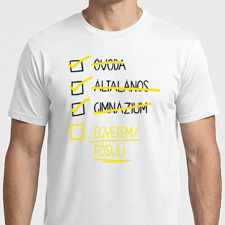 Férfi Imperial póló - Oktatás checklist Gimi - fehér alap