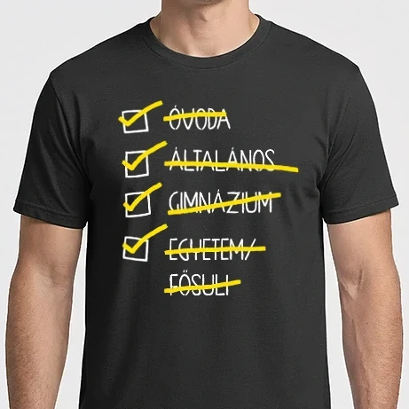 Férfi Imperial póló - Oktatás checklist Egyetem - fekete alap
