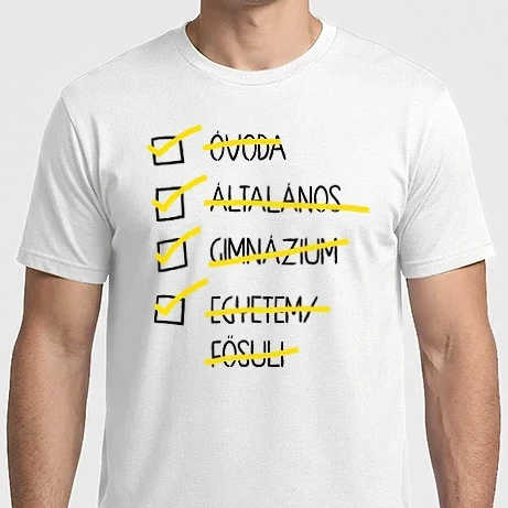 Férfi Imperial póló - Oktatás checklist Egyetem - fehér alap