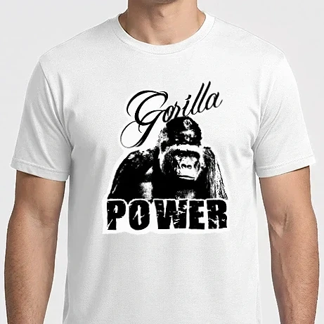Férfi Imperial póló - gorilla power 02 fehér háttérrel