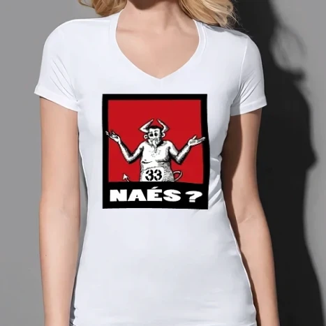 Női prémium V-nyakú póló - Naes