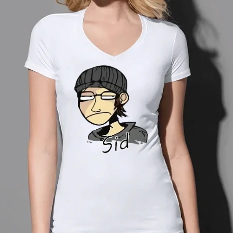 Női prémium V-nyakú póló - Skins Sid
