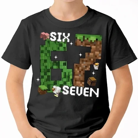 Uniszex gyerek Póló - Six Seven Minecraft