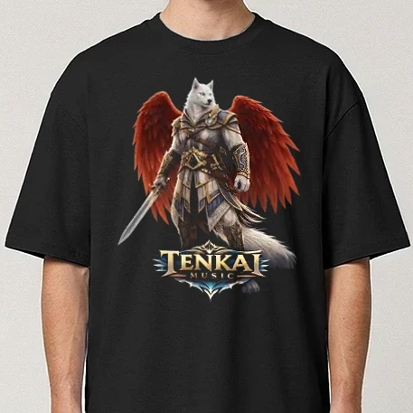 Oversize póló - Red Winged Wolf Warrior Metalstyle