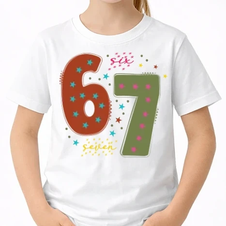 Uniszex gyerek Póló - 67 six seven 3