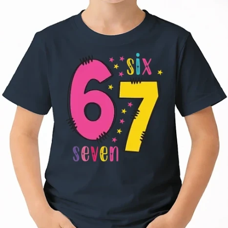 Uniszex gyerek Póló - 67 six seven 2
