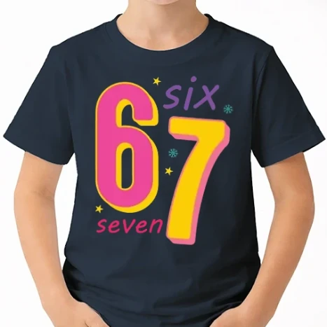 Uniszex gyerek Póló - 67 six seven 1