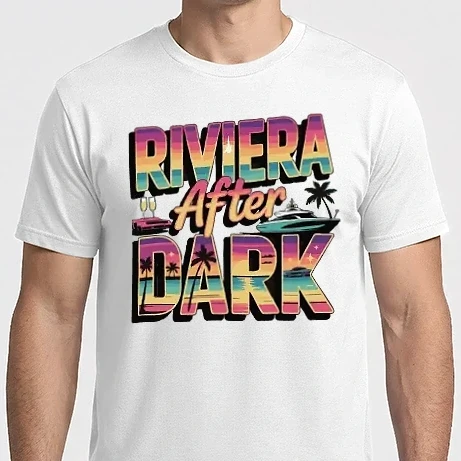 Férfi Imperial póló - Riviera After Dark - Retro Synthwave Yacht