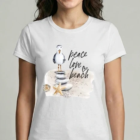 Női Imperial póló - Beach, peace, love