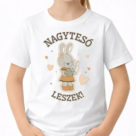 Uniszex gyerek Póló - Nagytesó leszek nyuszis
