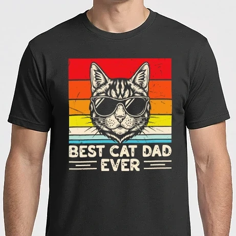 Férfi Imperial póló - Best Cat Dad Ever, Macska apa, Macskásoknak