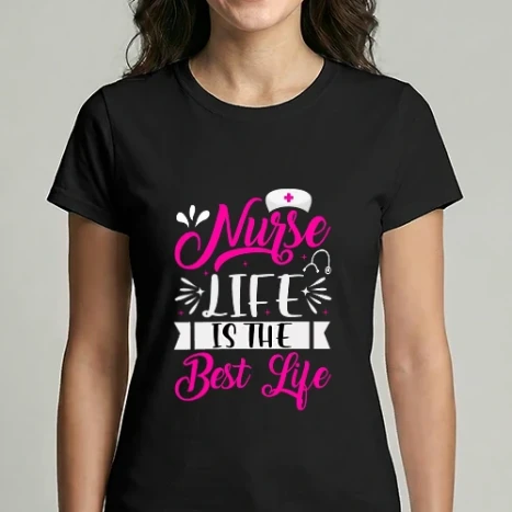 Női Imperial póló - NURSE LIFE IS THE BEST LIFE, Nővérke, Nurse, Ápolónő