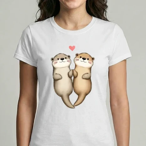Női Imperial póló - Cuki szerelmes vidrák