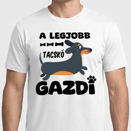 Férfi Imperial póló - Legjobb tacskó gazdi fehér alap