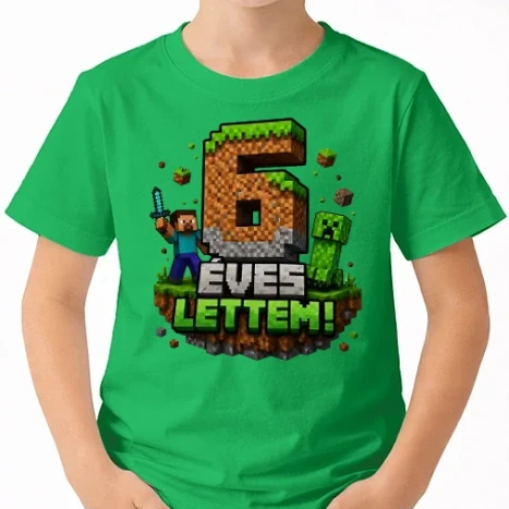 Uniszex gyerek Póló - 6 éves lettem