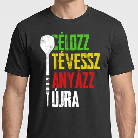 Férfi Imperial póló - célozz, tévessz, anyázz, újra - fekete alapra