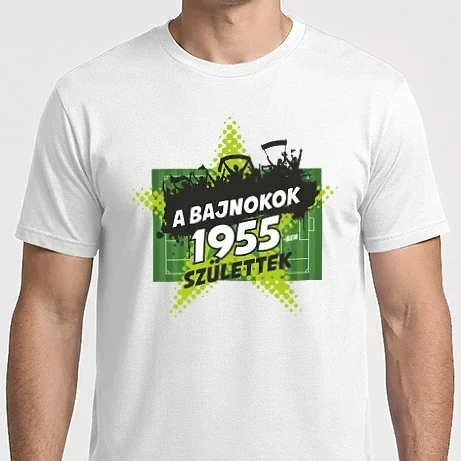 Férfi Imperial póló - A BAJNOKOK 1955-BEN SZÜLETTEK SZÜLINAPI FOCIS PÓLÓ MINTA