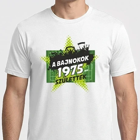 Férfi Imperial póló - A BAJNOKOK 1975-BEN SZÜLETTEK SZÜLINAPI FOCIS MINTA