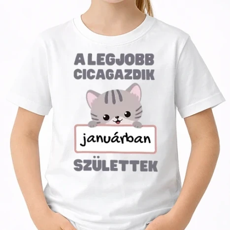 Uniszex gyerek Póló - A legjobb cicagazdik januárban születtek