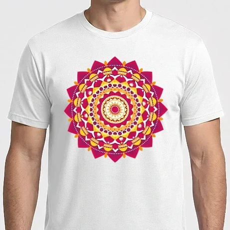 Férfi Imperial póló - Rózsaszín lila sárga mandala