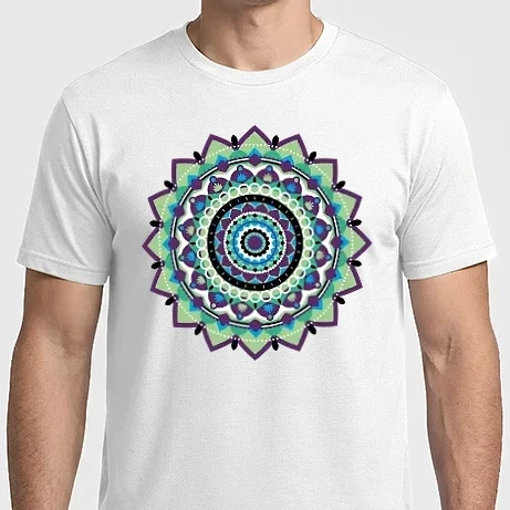 Férfi Imperial póló - Zöld kék lila mandala
