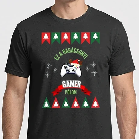 Férfi Imperial póló - Karácsonyi gamer