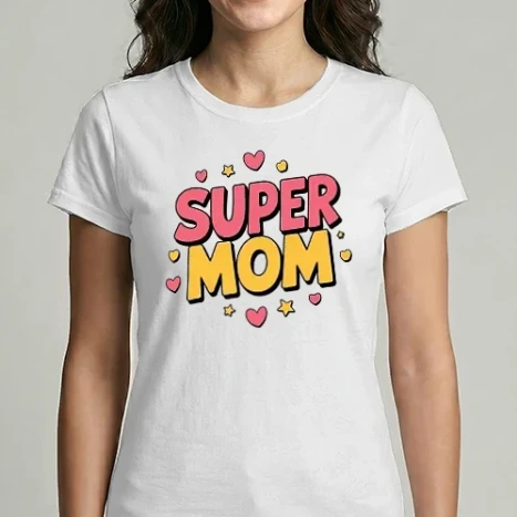 Női Imperial póló - Super Mom fehér pólóra