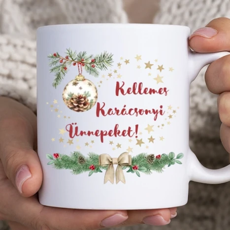 Fehér bögre - Kellemes Karácsonyi ünnepeket.