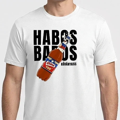 Férfi Imperial póló - Habos babos kőbányais fehér alapra